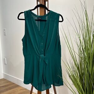Torrid Teal /Green Sleeveless Blouse with front tie